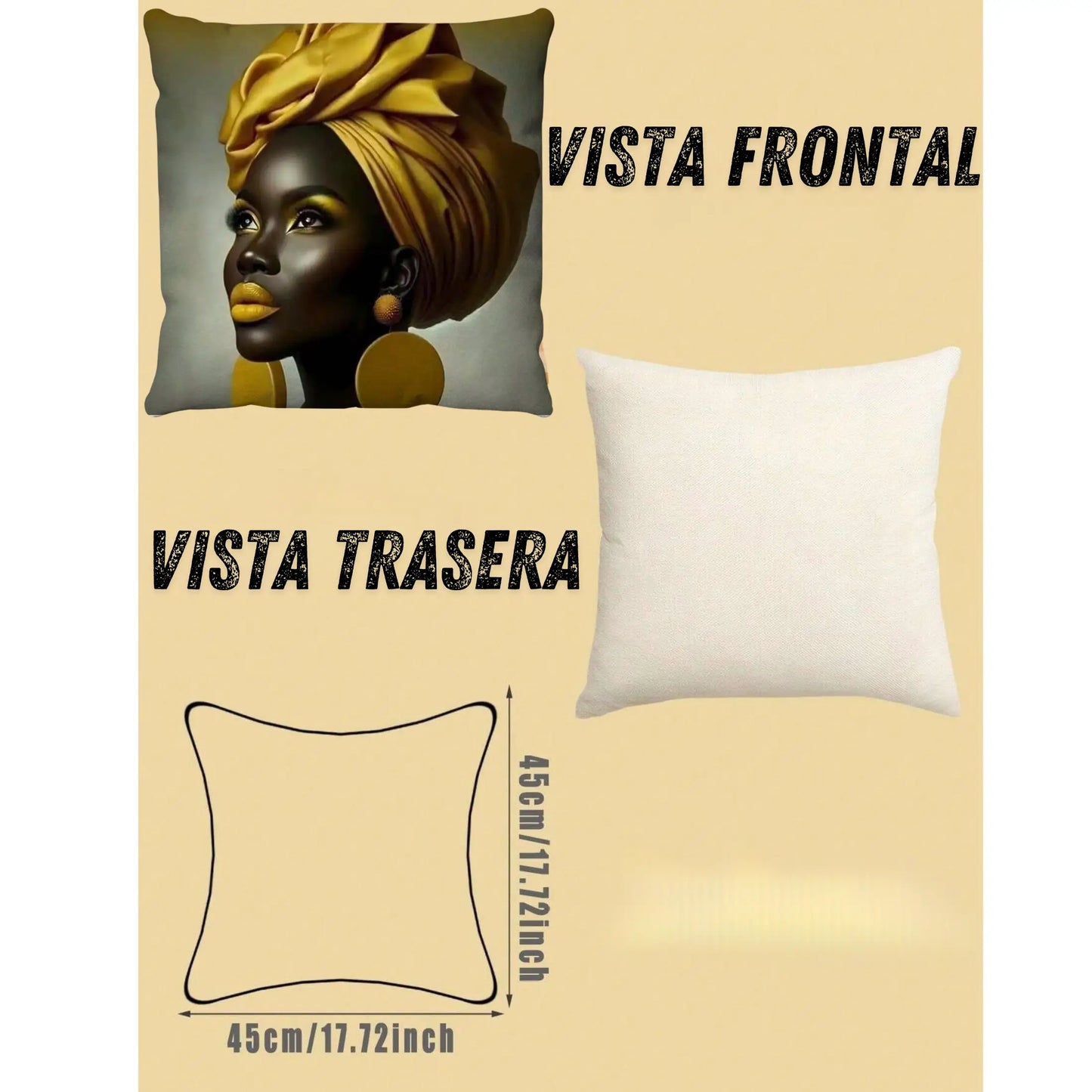 Set 4 fundas de cojín 45x45cm poliéster tacto suave - Funda Cojin