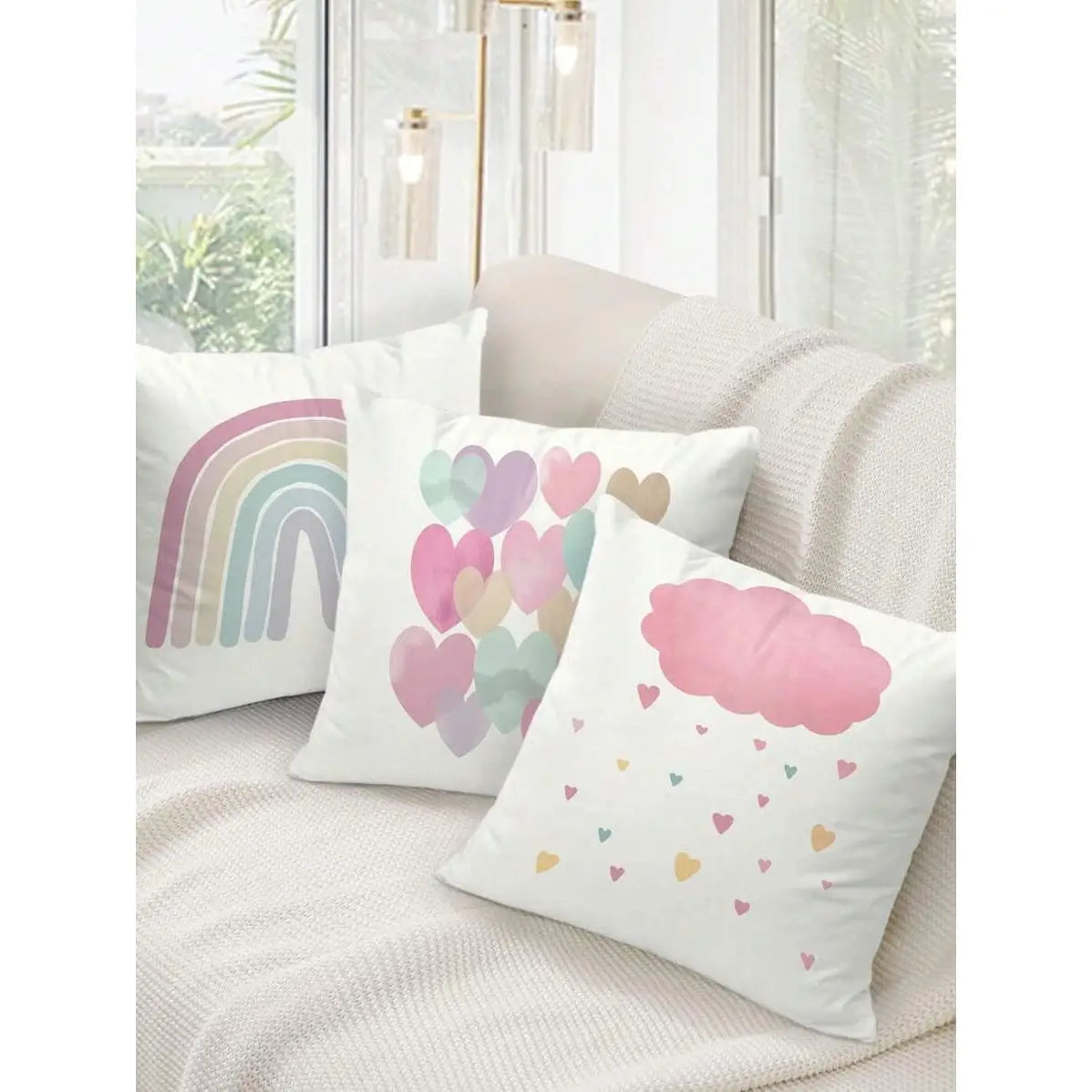 Set 4 fundas de cojín 45x45cm poliéster tacto suave - Funda Cojin