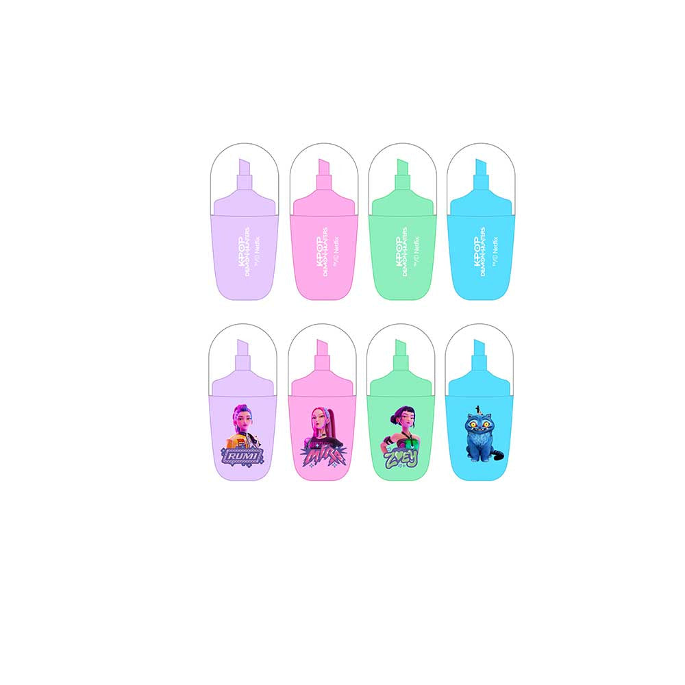 Set 4 rotuladores fluorescentes K-POP Demon Hunters - Huntrix