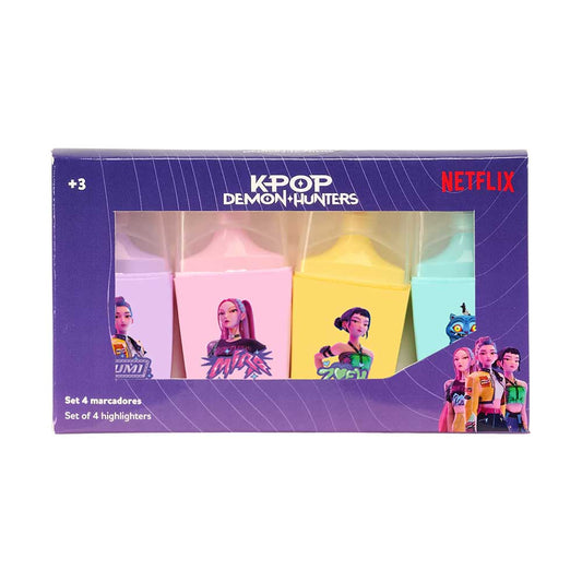 Set 4 rotuladores fluorescentes K-POP Demon Hunters - Huntrix
