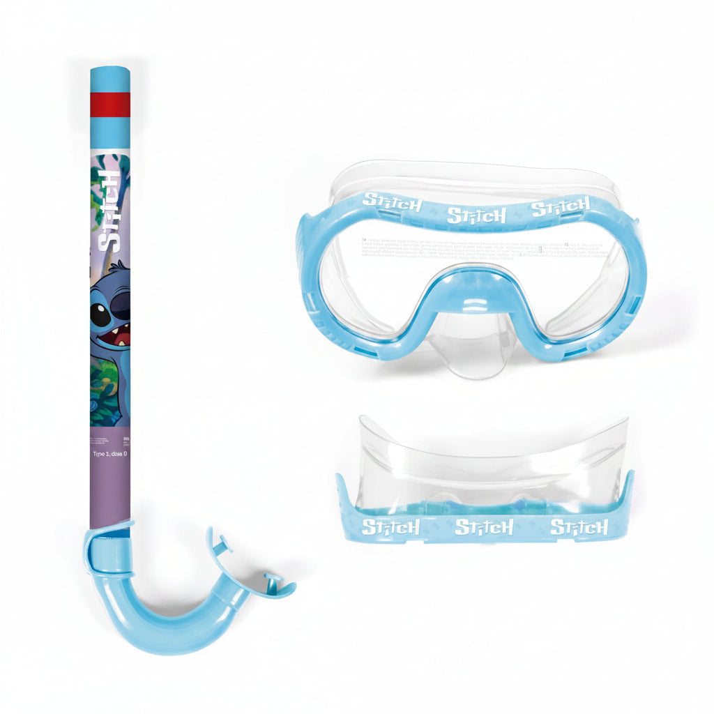 Set de buceo infantil Stitch con gafas bucear y tubo snorkel