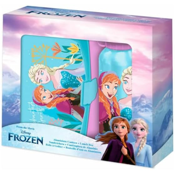 Set de cantimplora aluminio 500ml + Sandwichera FROZEN - Botella