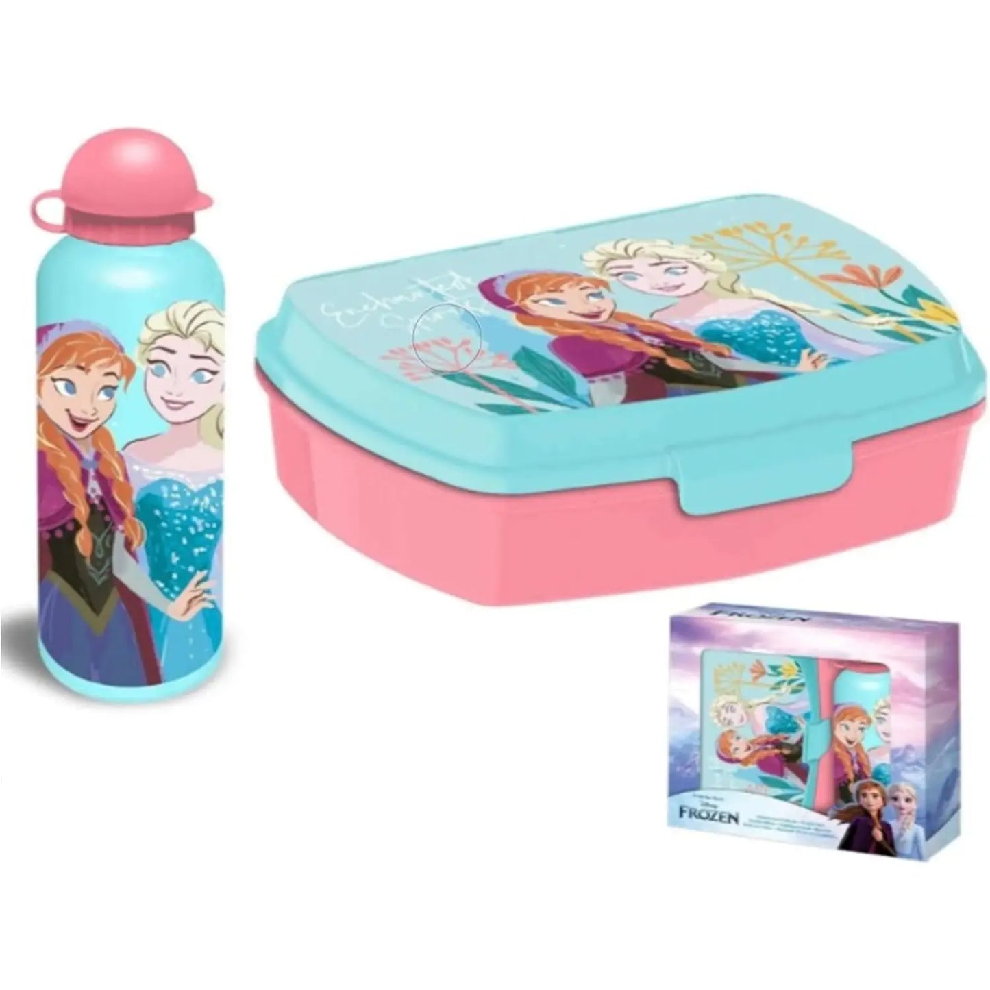 Set de cantimplora aluminio 500ml + Sandwichera FROZEN - Botella
