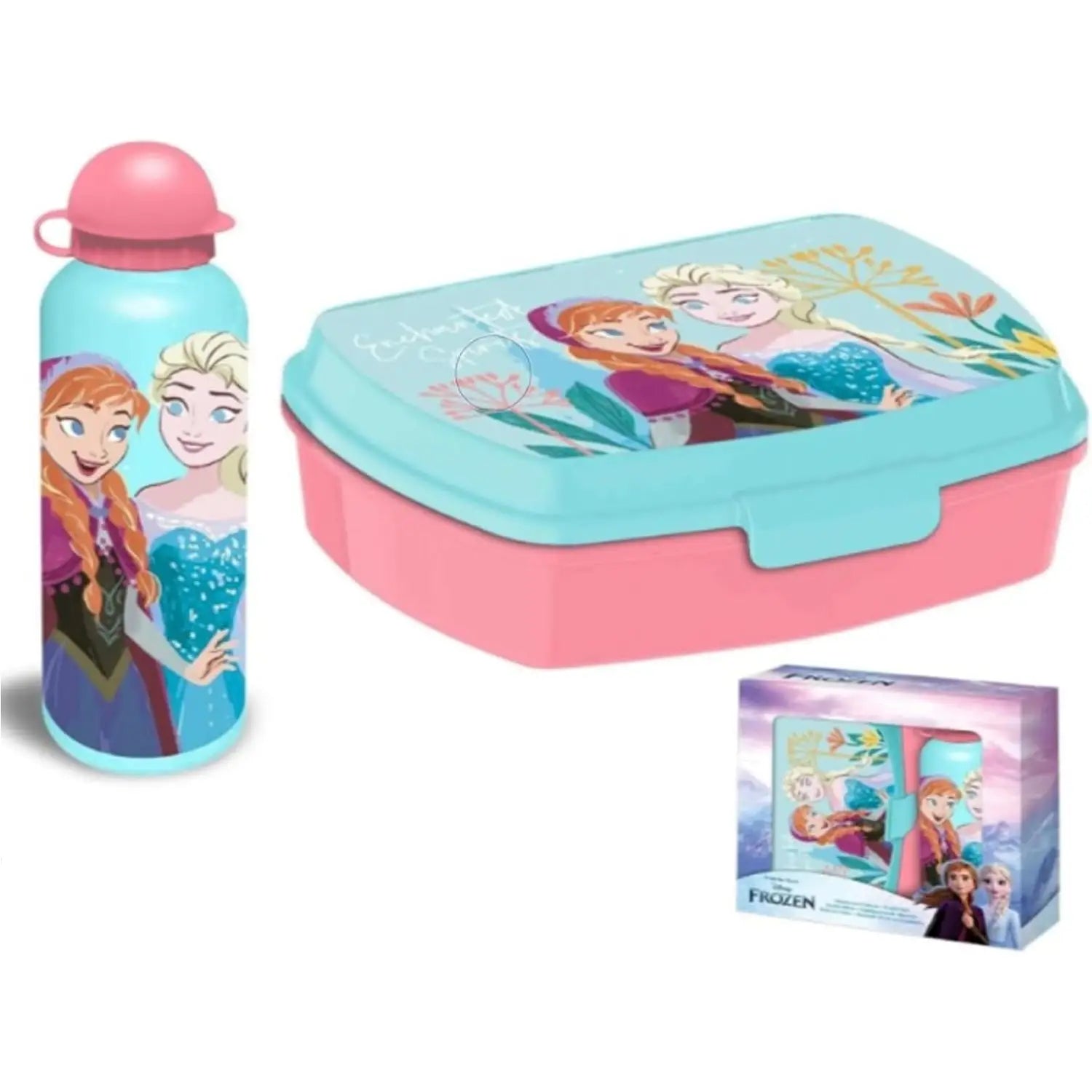 Set de cantimplora aluminio 500ml + Sandwichera FROZEN - Botella