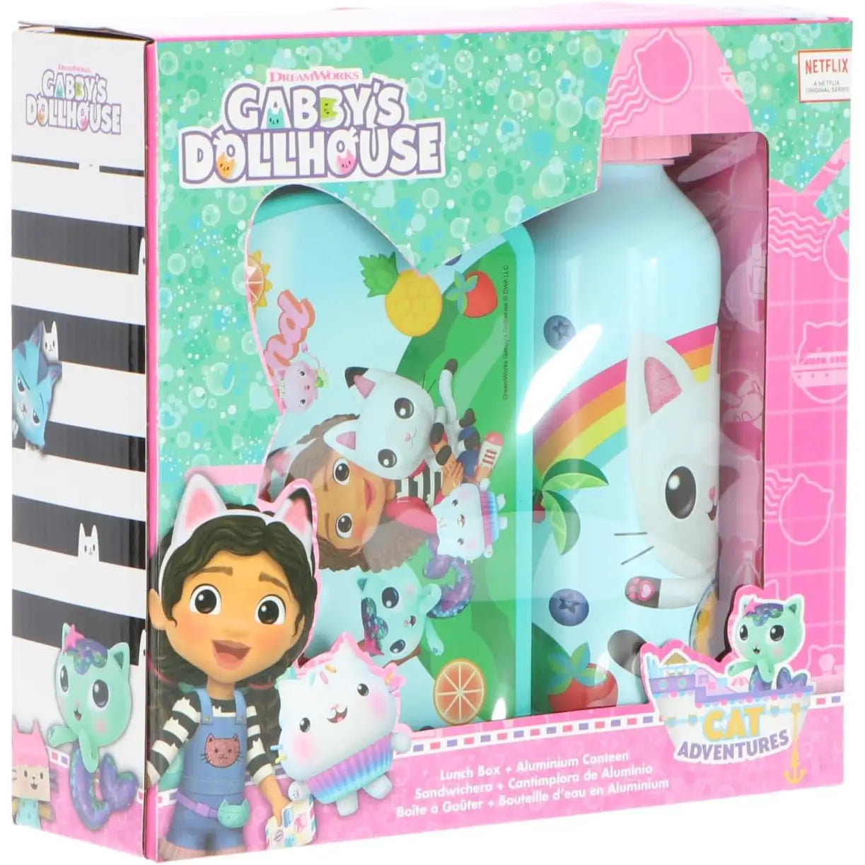 Set de cantimplora aluminio 500ml + Sandwichera GABBY´S DOLLHOUSE - Botella