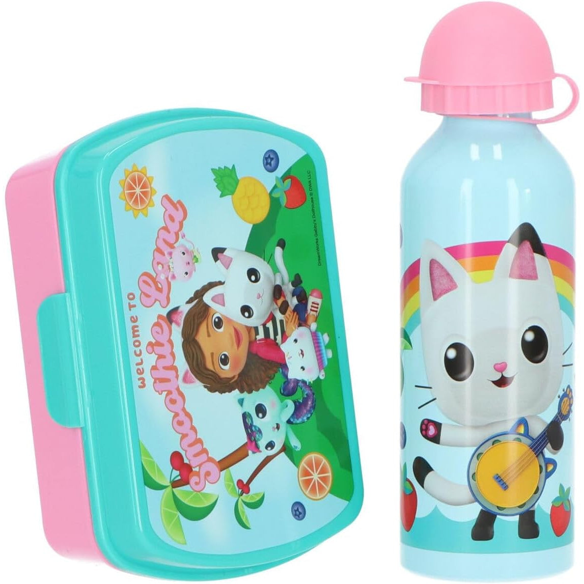 Set de cantimplora aluminio 500ml + Sandwichera GABBY´S DOLLHOUSE - Botella