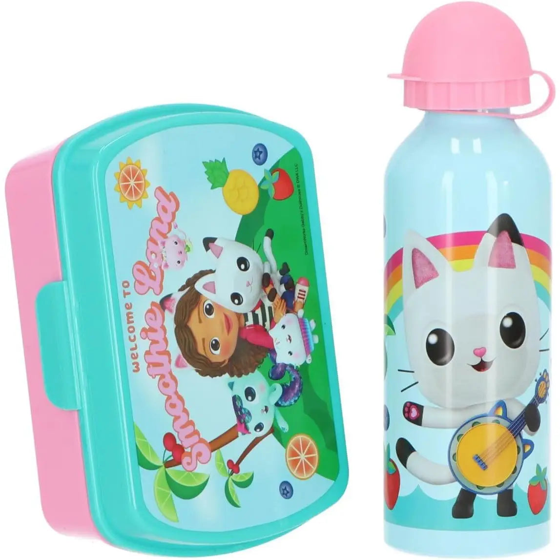 Set de cantimplora aluminio 500ml + Sandwichera GABBY´S DOLLHOUSE - Botella