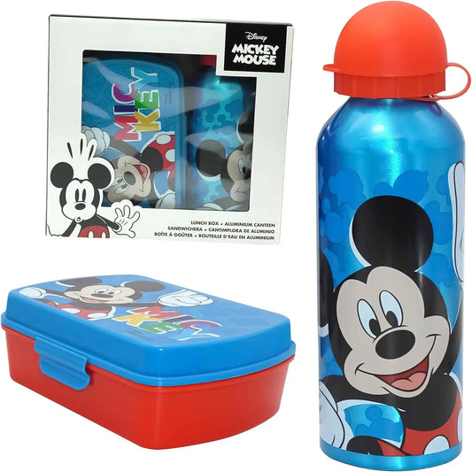 Set de cantimplora aluminio 500ml + Sandwichera Mickey Mouse - Botella