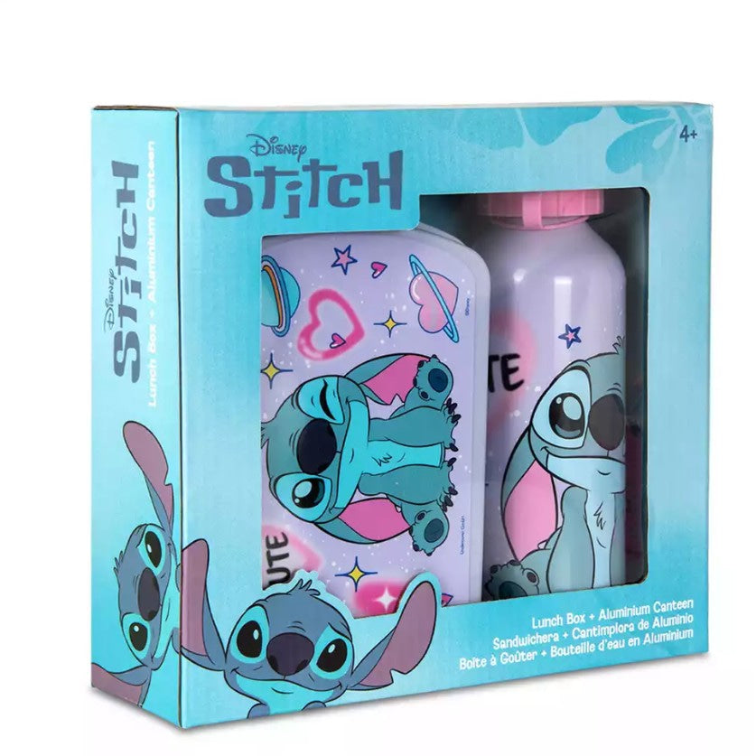 Set de cantimplora aluminio 500ml + Sandwichera Stitch - Botella