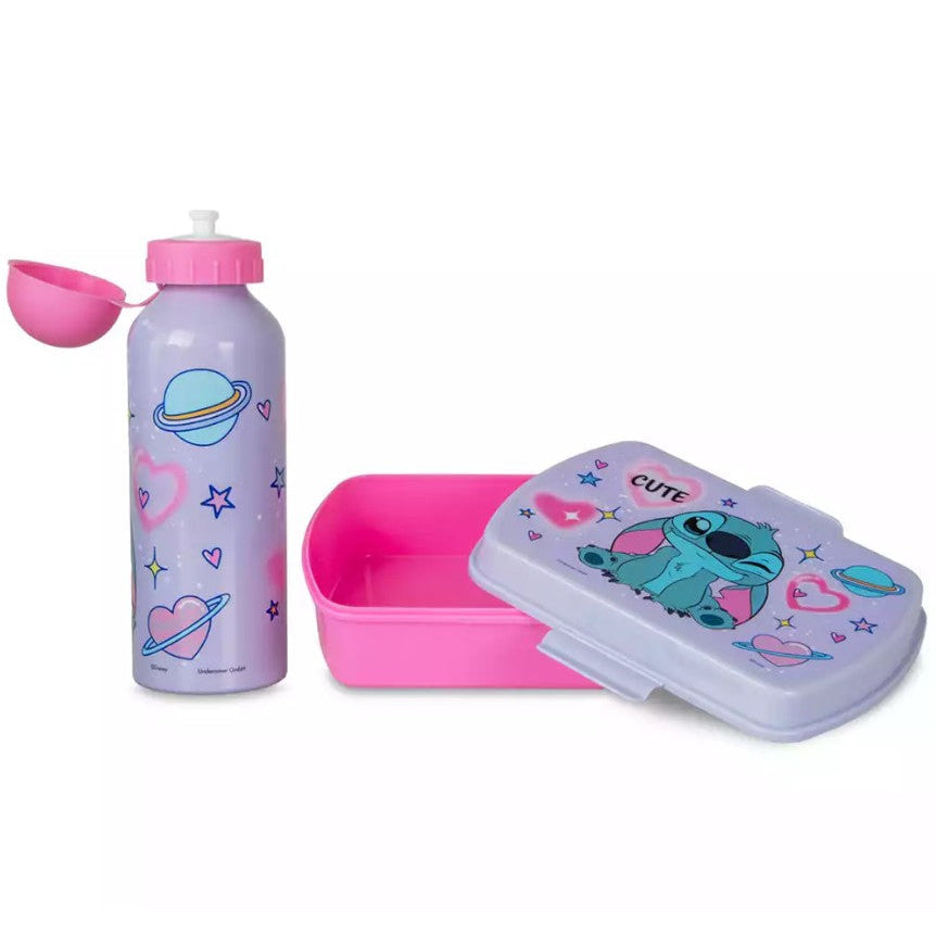 Set de cantimplora aluminio 500ml + Sandwichera Stitch - Botella