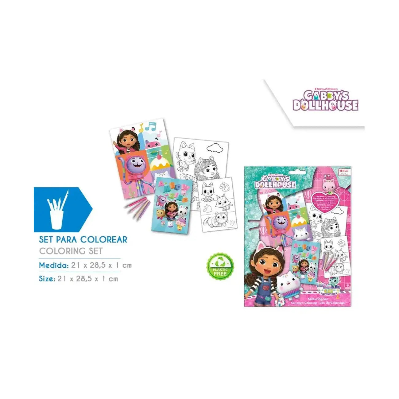 Set de colorear infantil Gabby´s Dollhouse - papelería