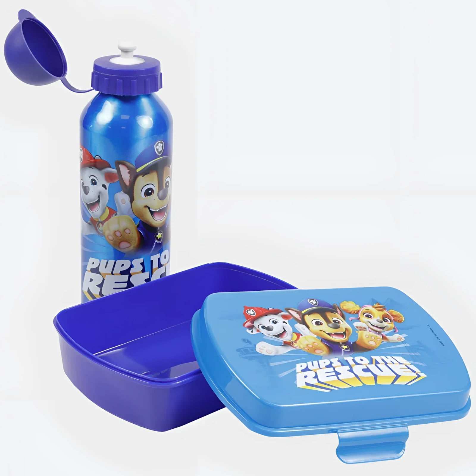 Set de cantimplora aluminio 500 ml y sandwichera Patrulla Canina