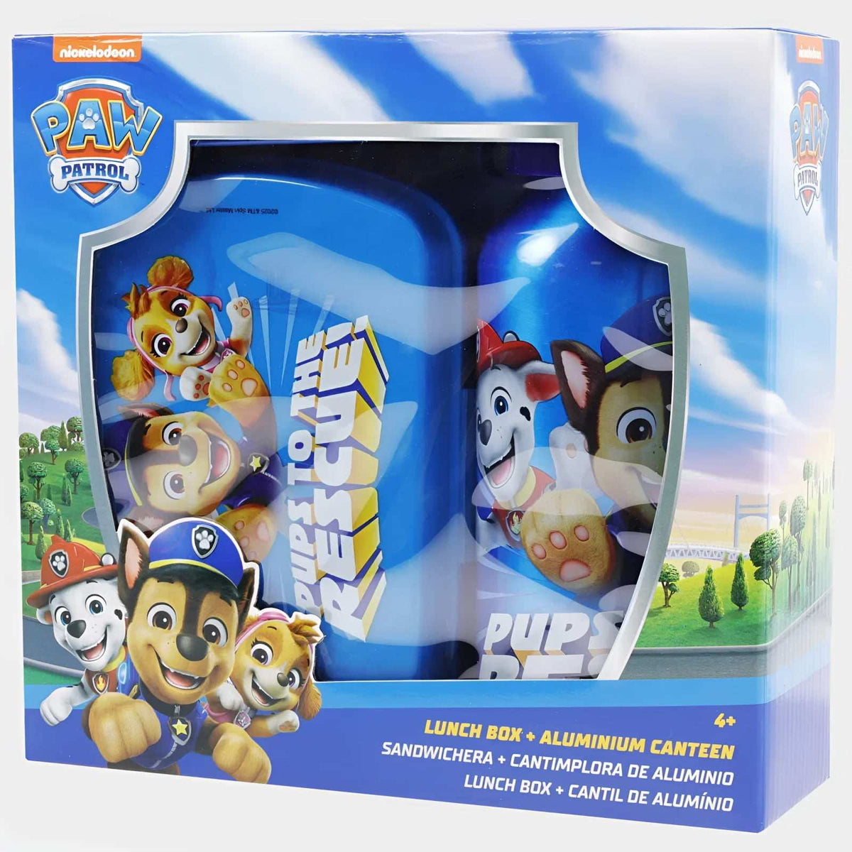 Set de cantimplora aluminio 500 ml con sandwichera Patrulla Canina