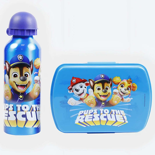 Set de cantimplora aluminio 500ml y sandwichera Patrulla Canina