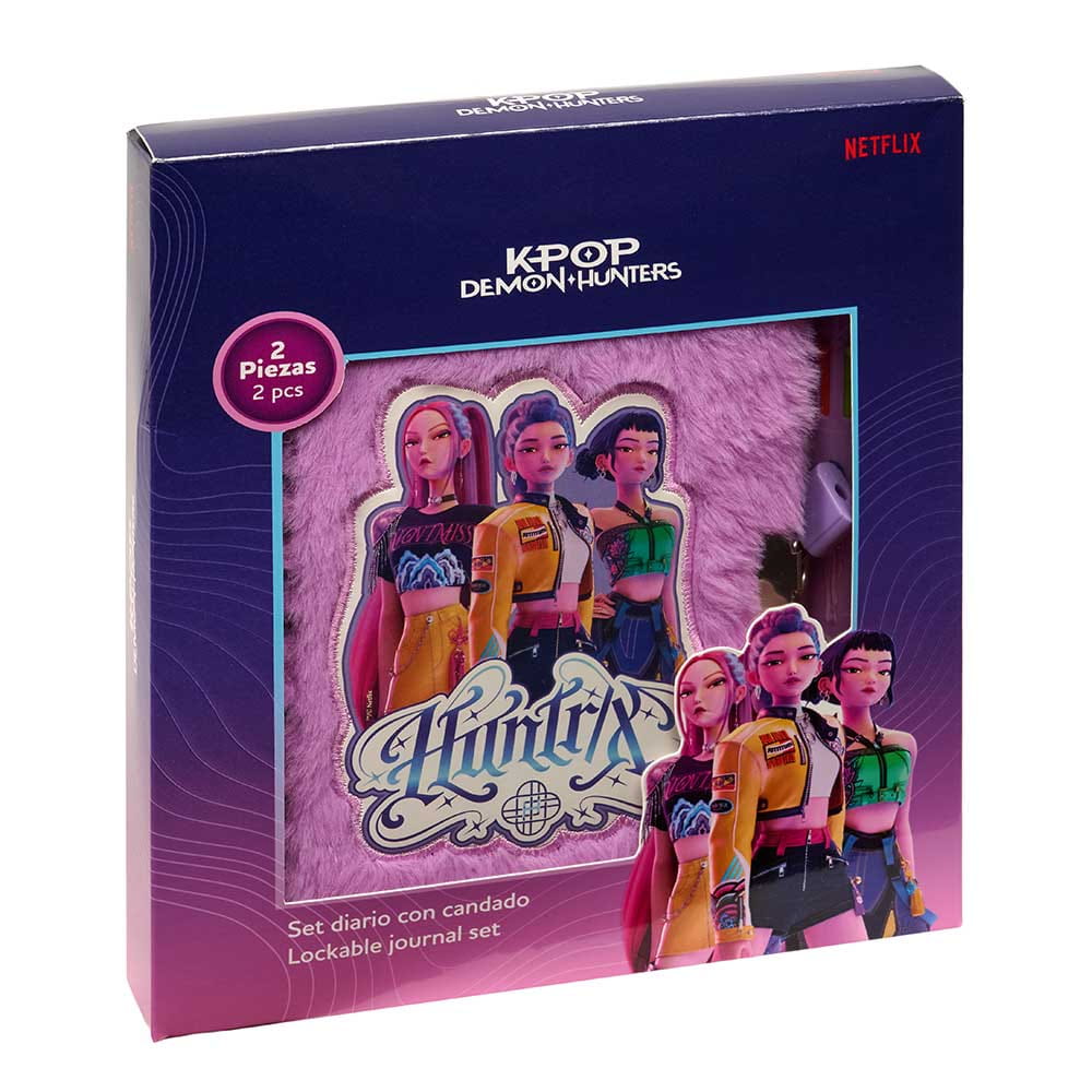 Set diario con candado y bolígrafo K-POP Demon Hunters - Huntrix