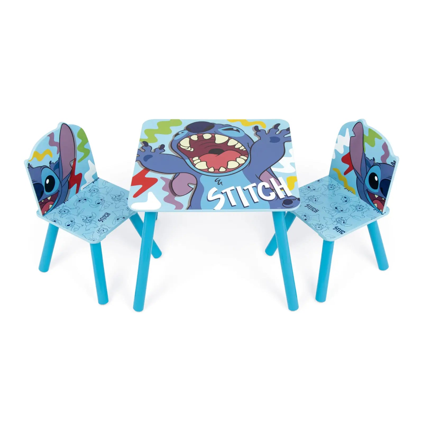 Set mesa y dos sillas infantiles Stitch Disney de madera para niños - conjunto
