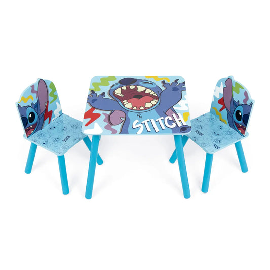 Set mesa y dos sillas infantiles Stitch Disney de madera para niños - conjunto