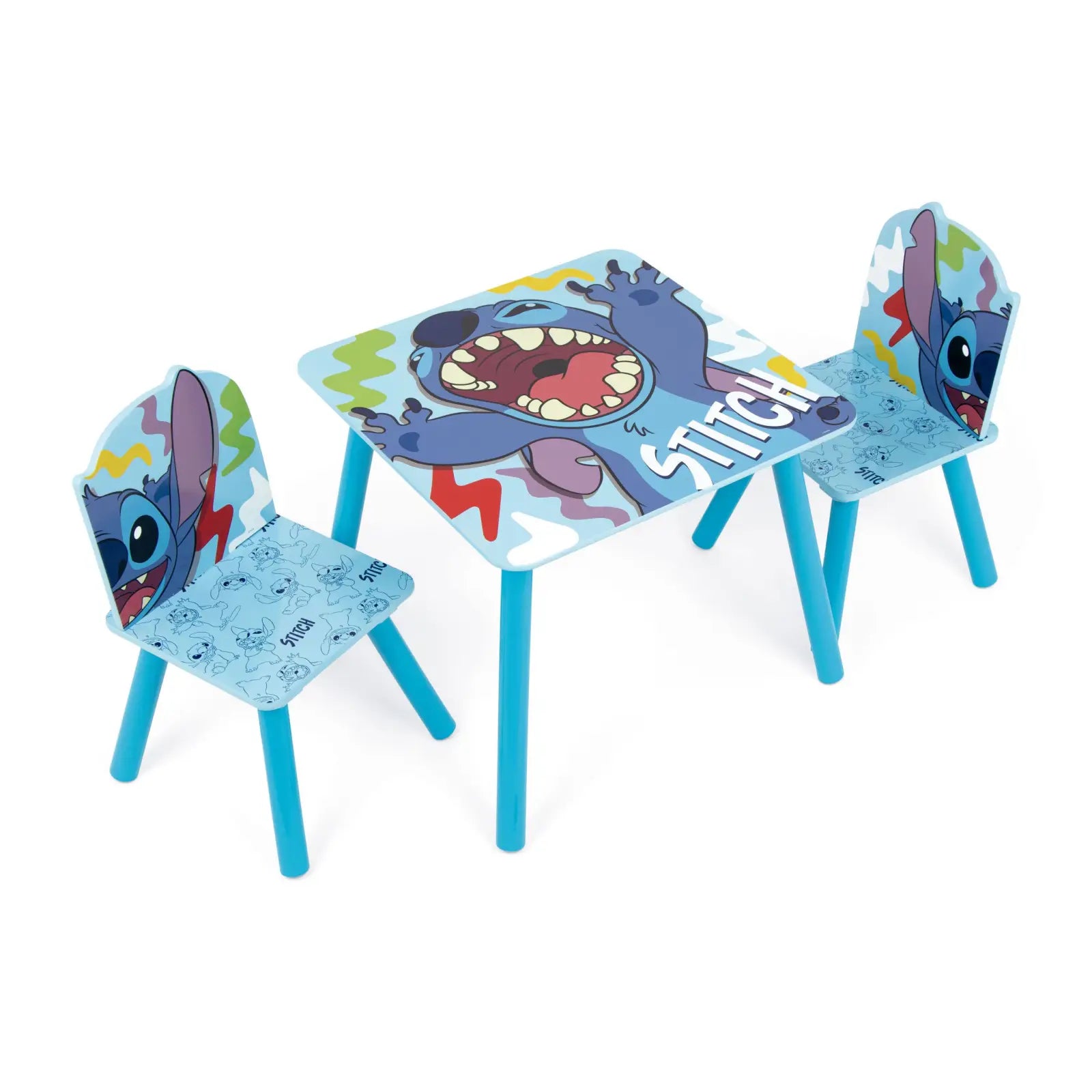 Set mesa y dos sillas infantiles Stitch Disney de madera para niños - conjunto