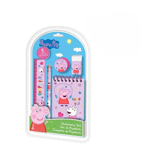 Set de Papelería Peppa Pig 5 Piezas - Material Escolar Infantil - papelería