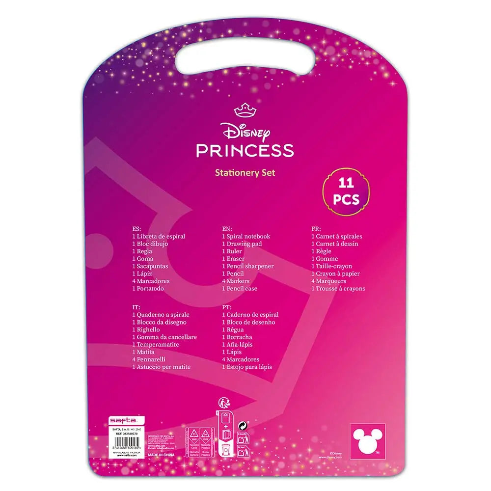 Set de papelería escritura princesas Disney Bloom - Estuche