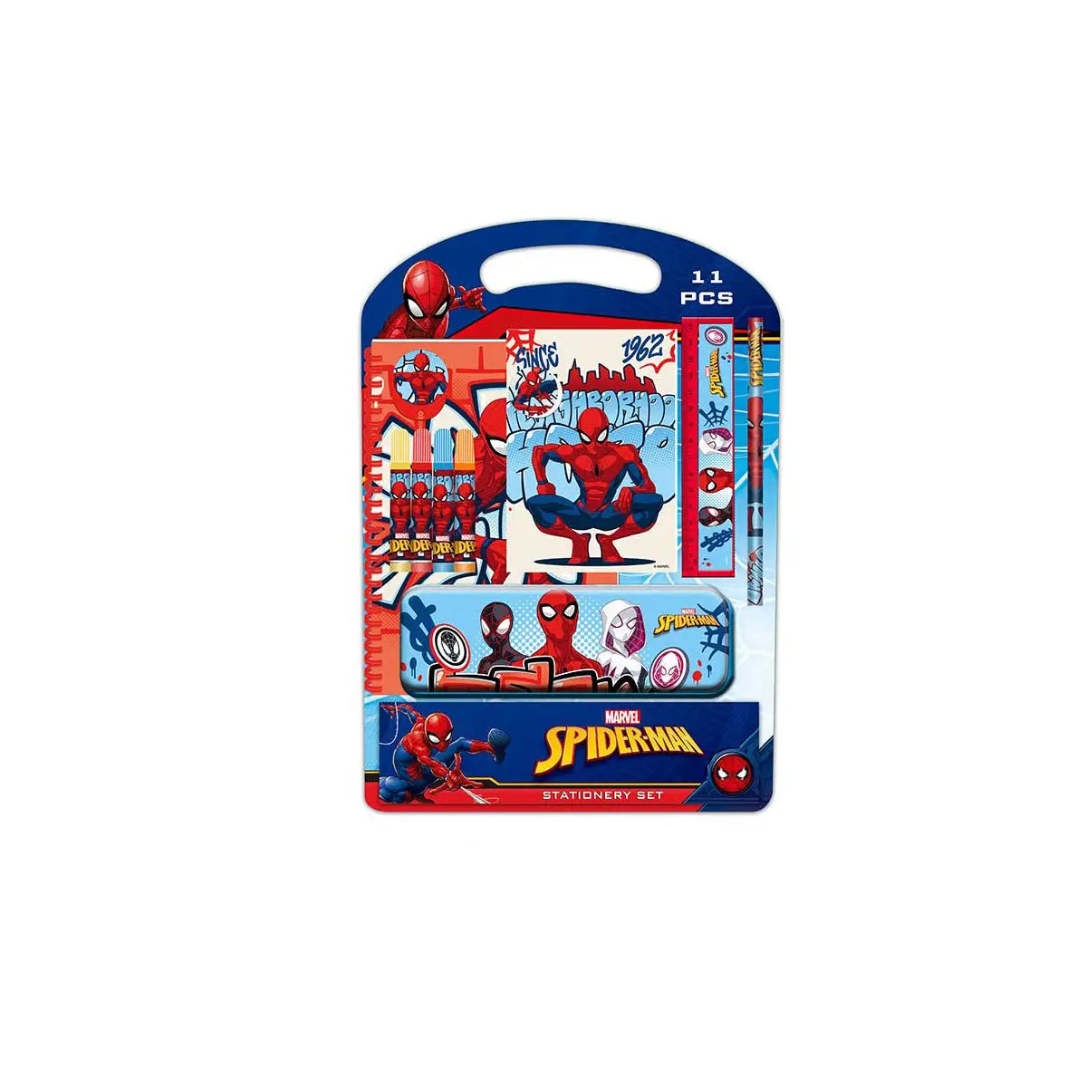 Set de papelería escritura SPIDERMAN Attack perfecto para regalo - Estuche
