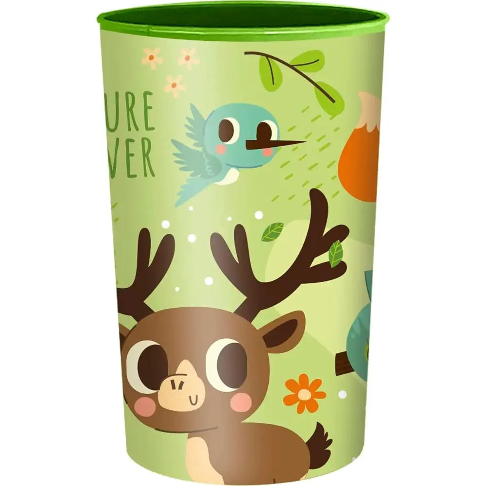 Set plato + bol + vaso animales del bosque plástico set