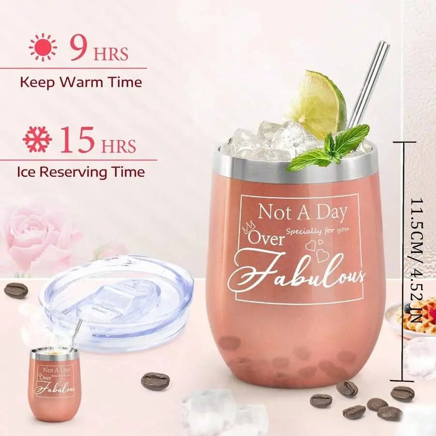 Set de Regalo Wellness Mujer: Taza Acero Inoxidable con Pajita Vela Aromática Bola Sal Baño Rodillo Jade y Calcetines