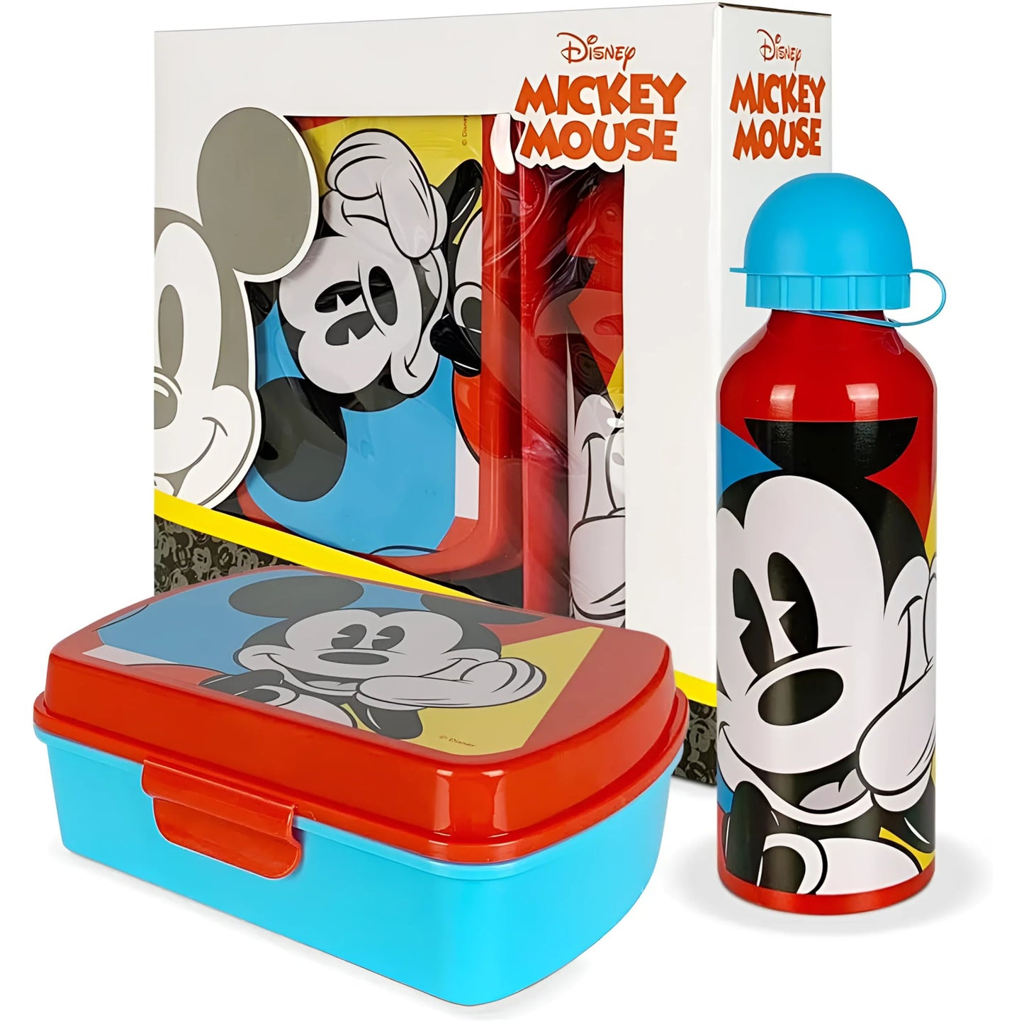 Set de cantimplora aluminio 500ml + Sandwichera Disney Mickey - Lunchera