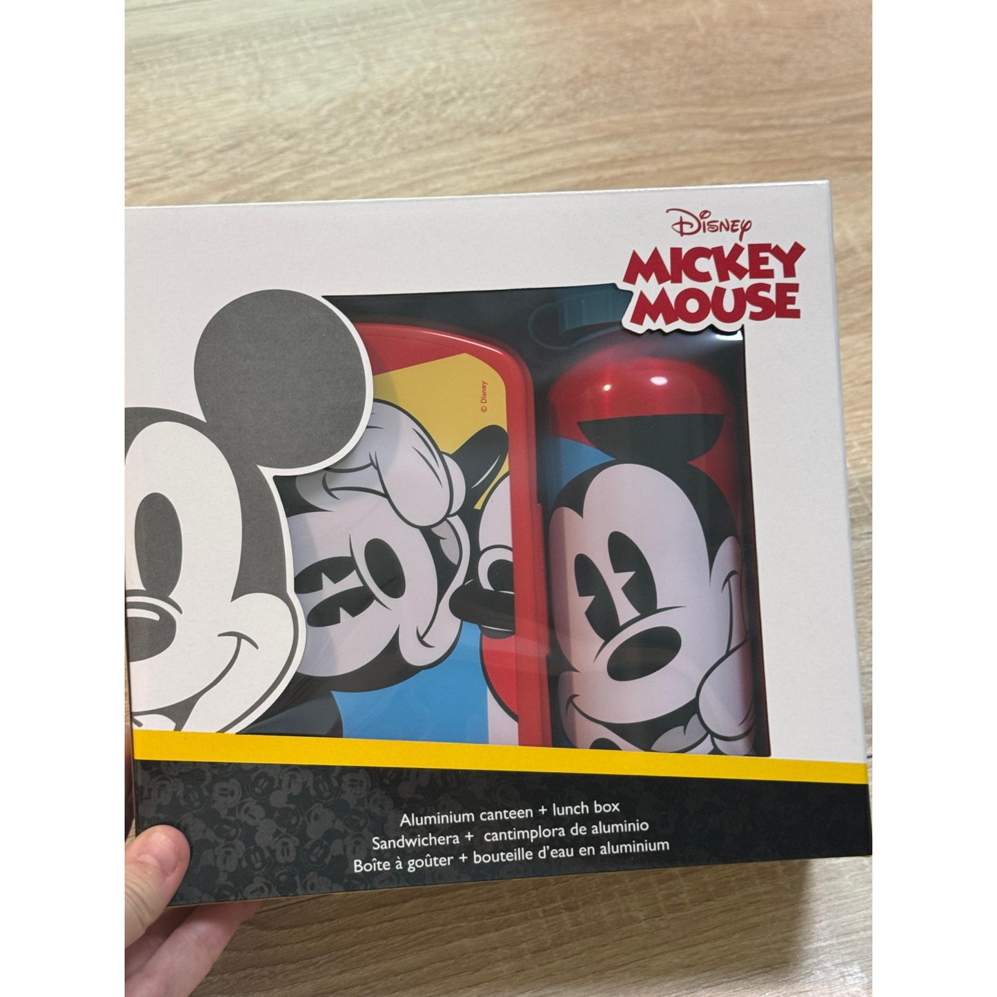 Set de cantimplora aluminio 500ml + Sandwichera Disney Mickey - Lunchera