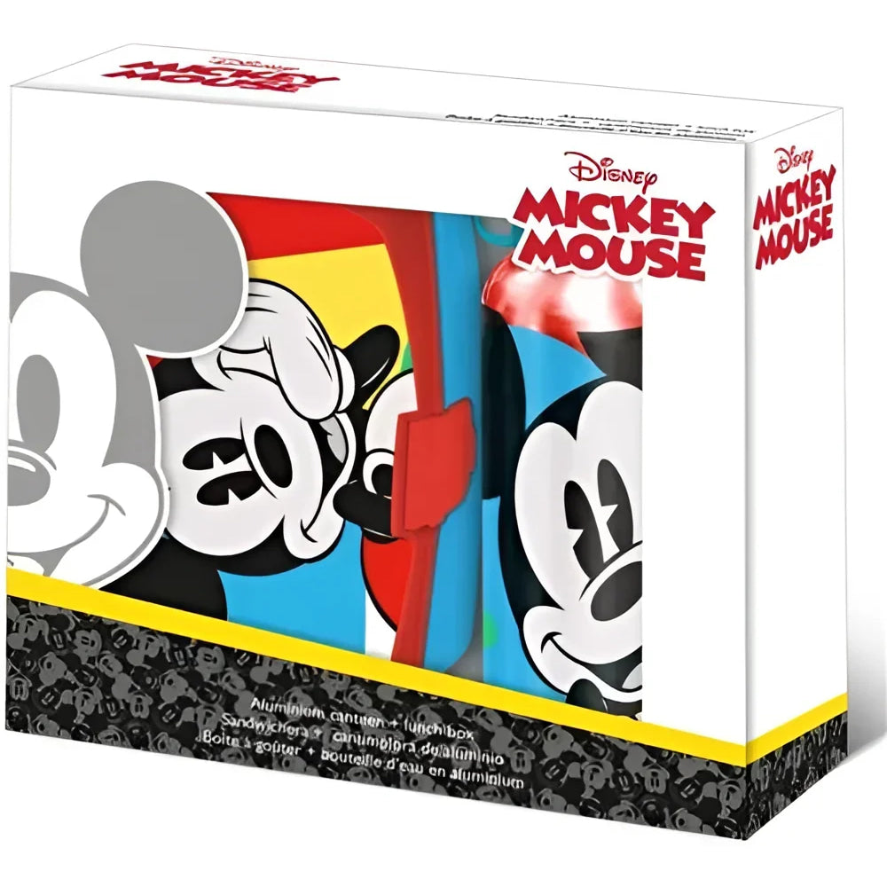 Set de cantimplora aluminio 500ml + Sandwichera Disney Mickey - Lunchera