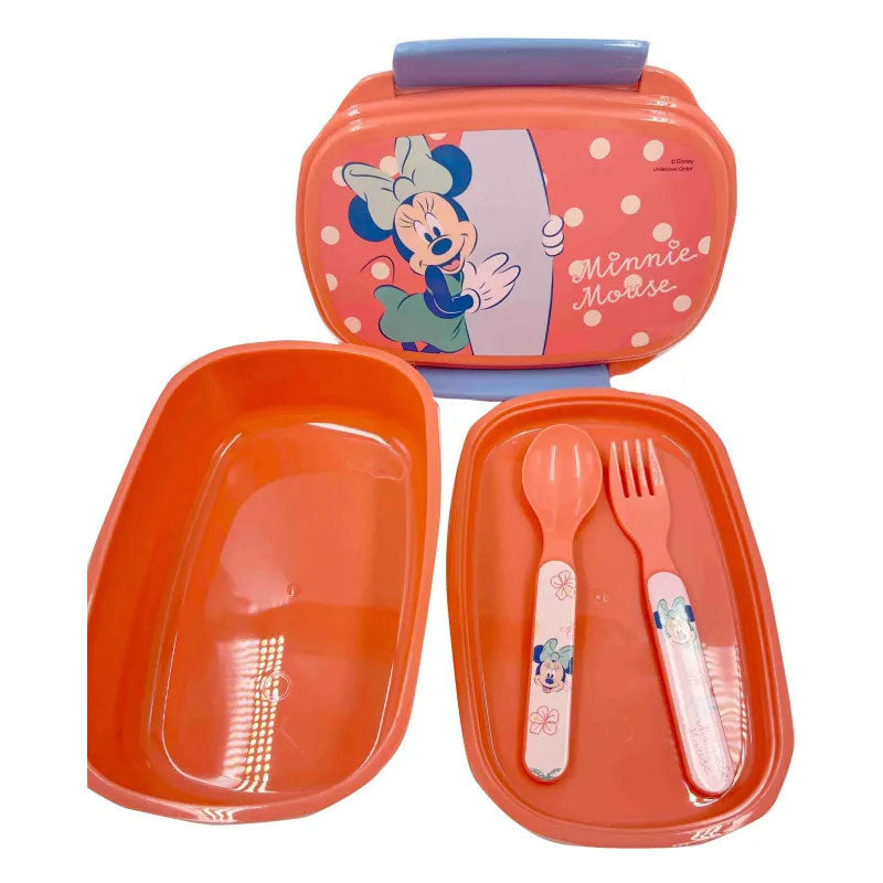 Set sandwichera lonchera tupper con cubiertos Minnie Mouse Disney - Tupper