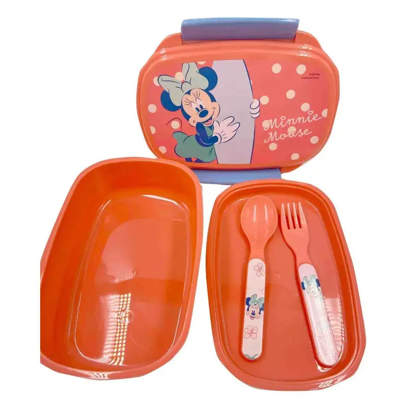 Set sandwichera lonchera tupper con cubiertos Minnie Mouse Disney - Tupper