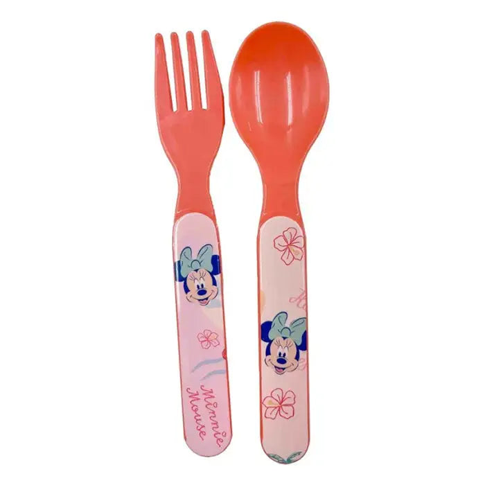 Set sandwichera lonchera tupper con cubiertos Minnie Mouse Disney - Tupper