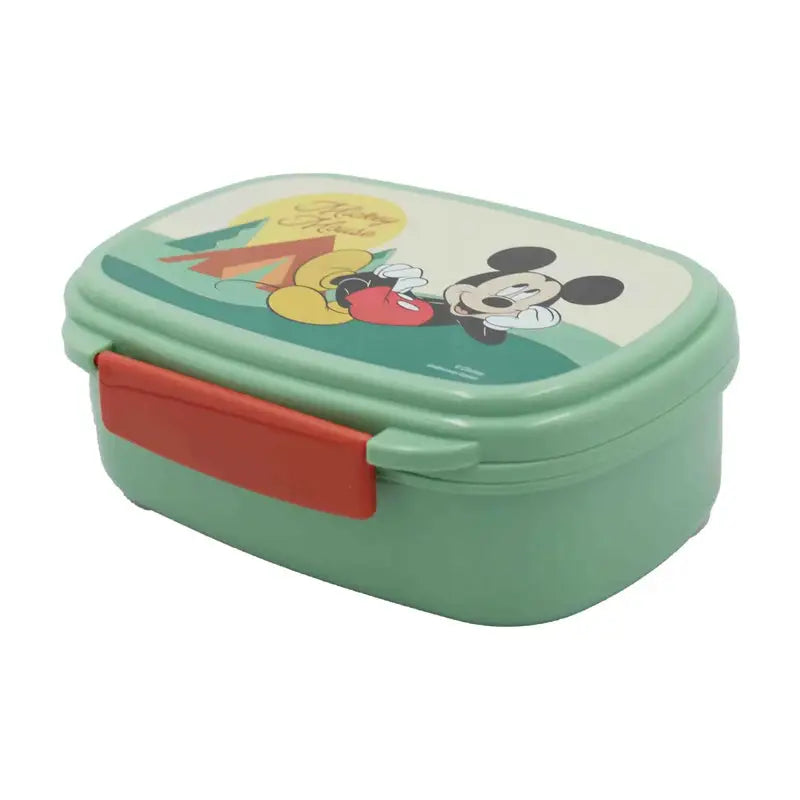 Set túper lonchera sandwichera con cubiertos Mickey Tupper