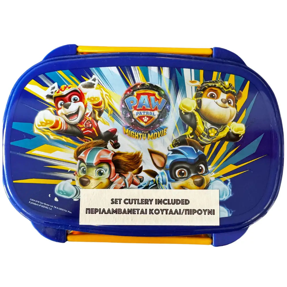 Set túper lonchera sandwichera con cubiertos Patrulla Canina Tupper