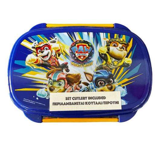 Set túper lonchera sandwichera con cubiertos Patrulla Canina Tupper