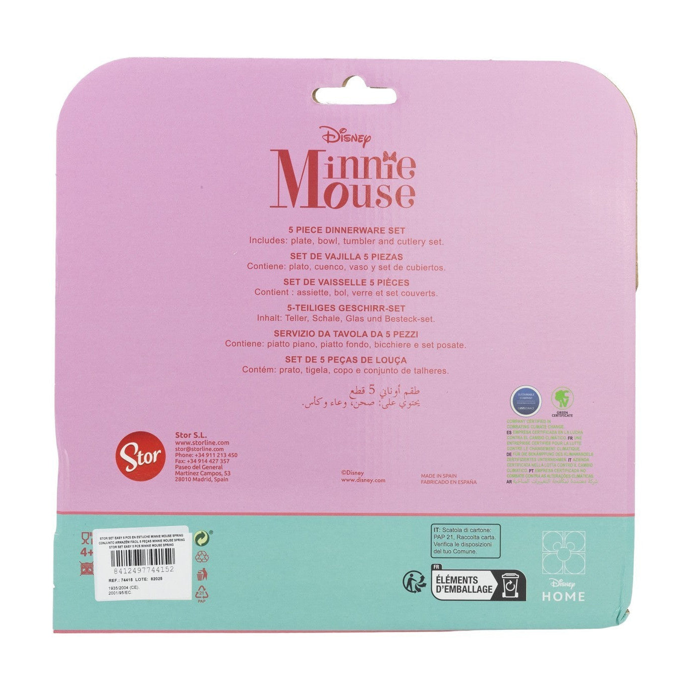 Set vajilla infantil easy Minnie Mouse Disney 5 piezas