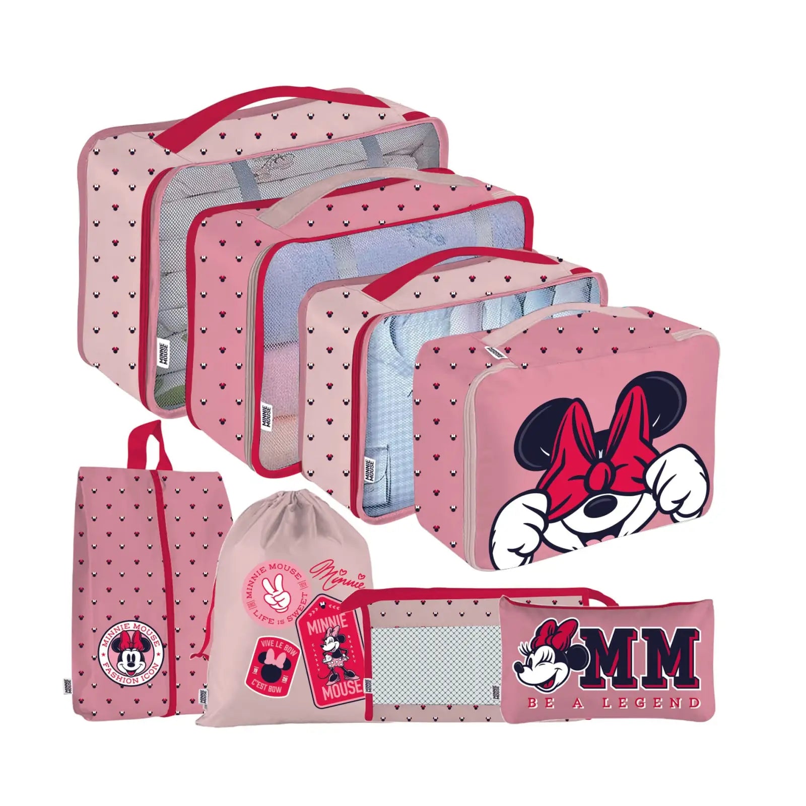 Set de viaje Organizador equipaje 8 piezas Minnie Mouse Disney
