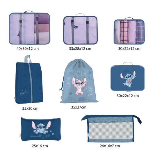 Set de viaje Organizador equipaje 8 piezas Stitch