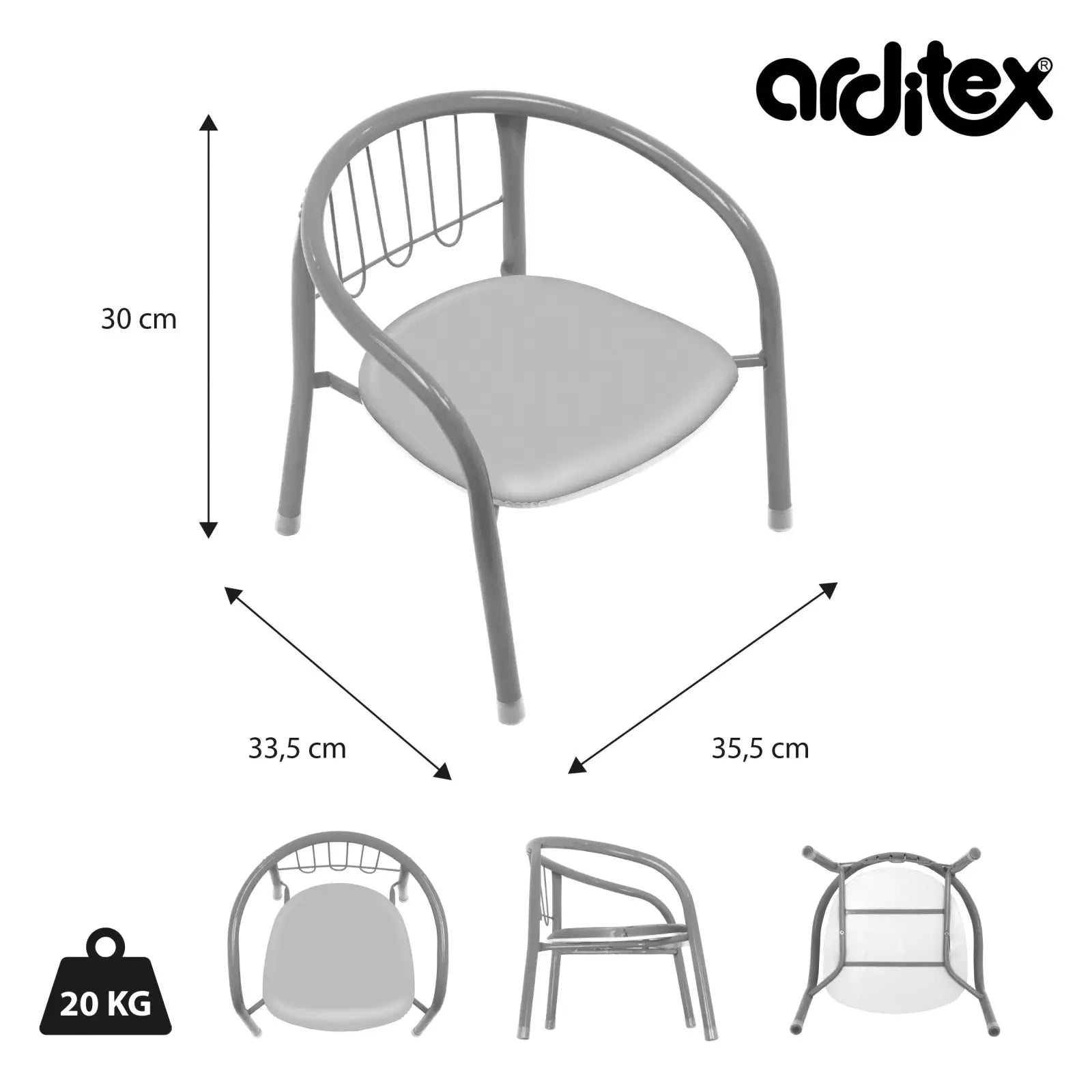Silla Marvel Avengers infantil para interior exterior de metal 35.5x30x33.5CM