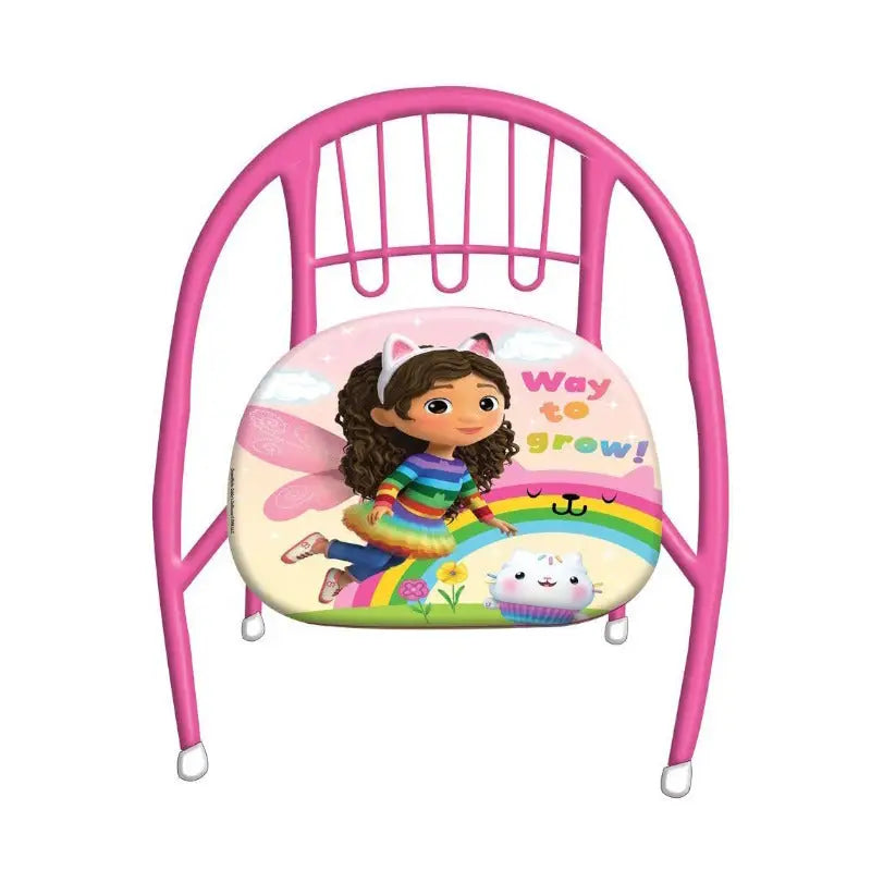 Silla metálica infantil Gabby´s Dollhouse para interior exterior 36x35x36cm