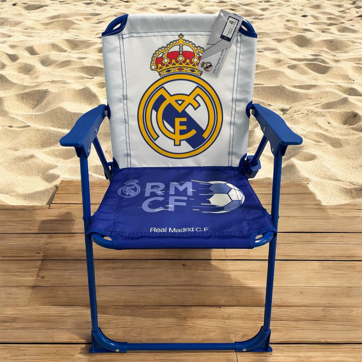 Silla Real Madrid plegable infantil para interior y exterior