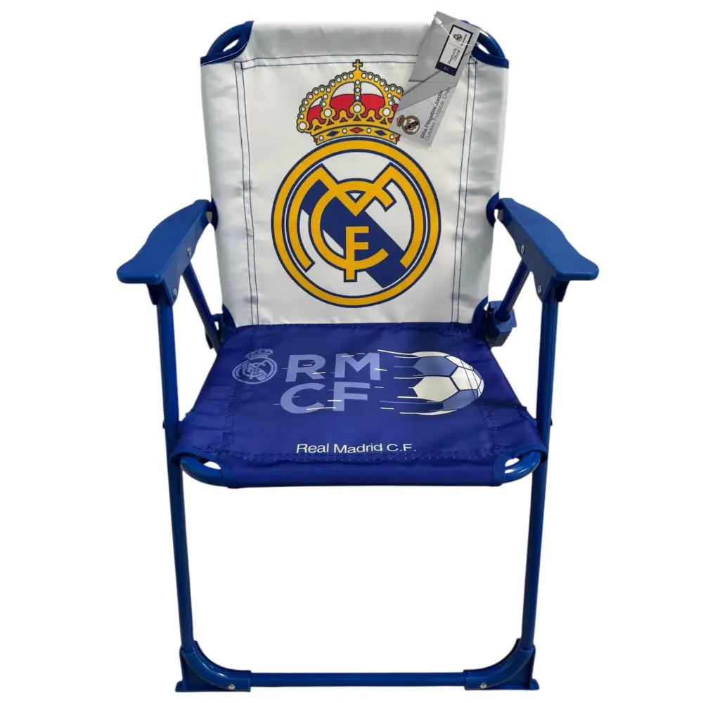 Silla Real Madrid plegable infantil para interior exterior playa piscina 38X32X53CM