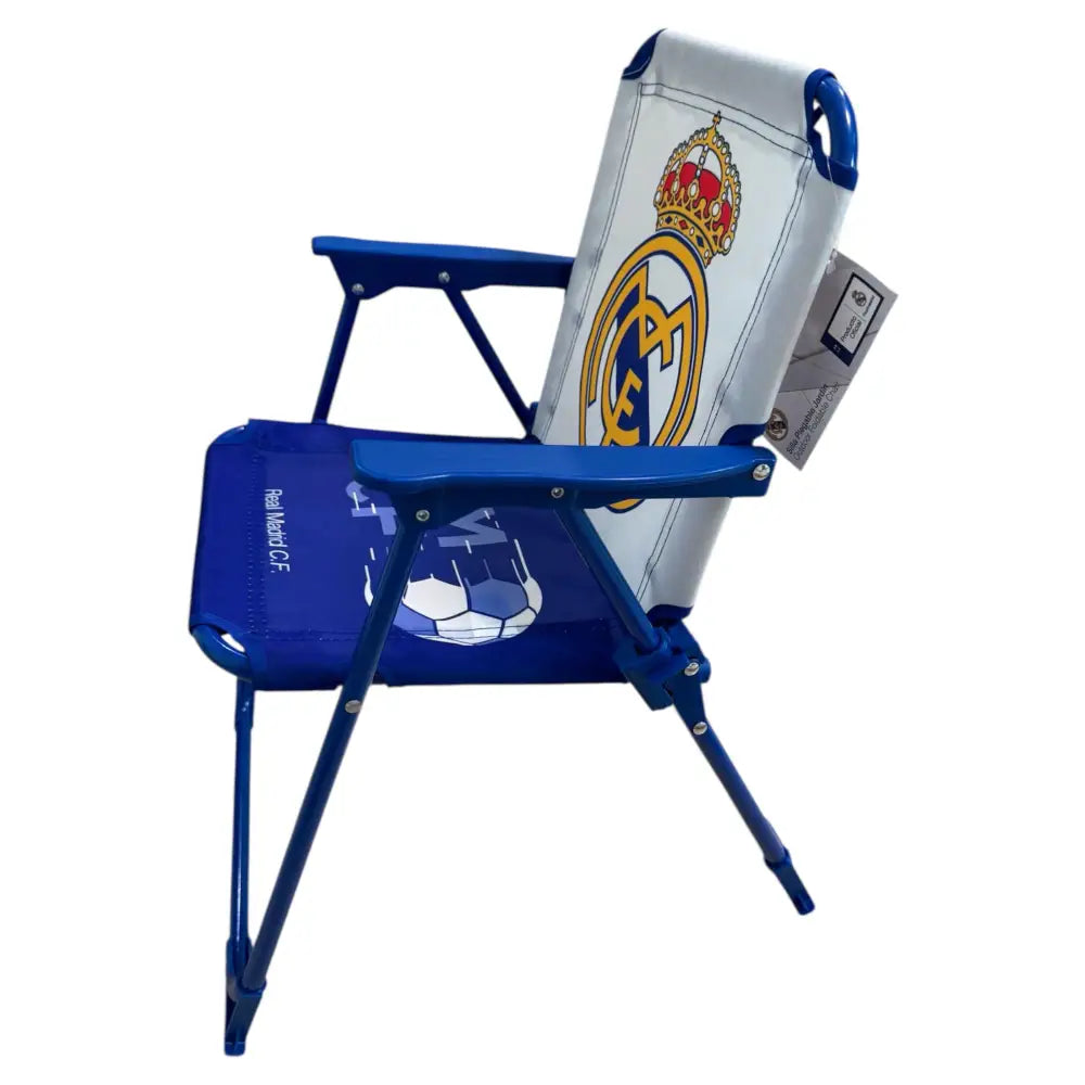 Silla Real Madrid plegable infantil para interior exterior playa piscina 38X32X53CM