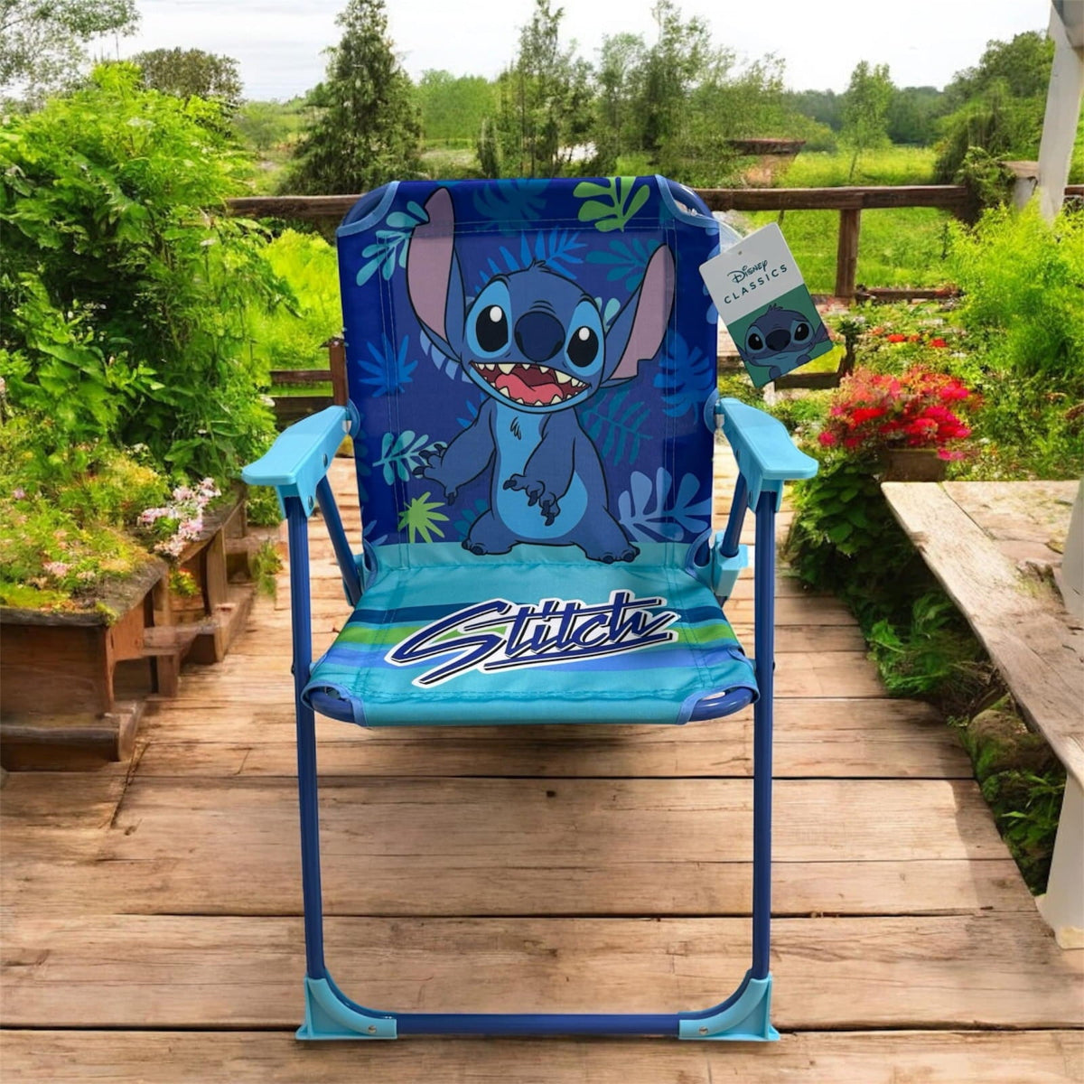 Silla Stitch plegable infantil compacta para playa y piscina