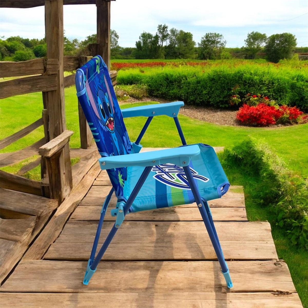 Silla Stitch plegable infantil compacta para playa y piscina
