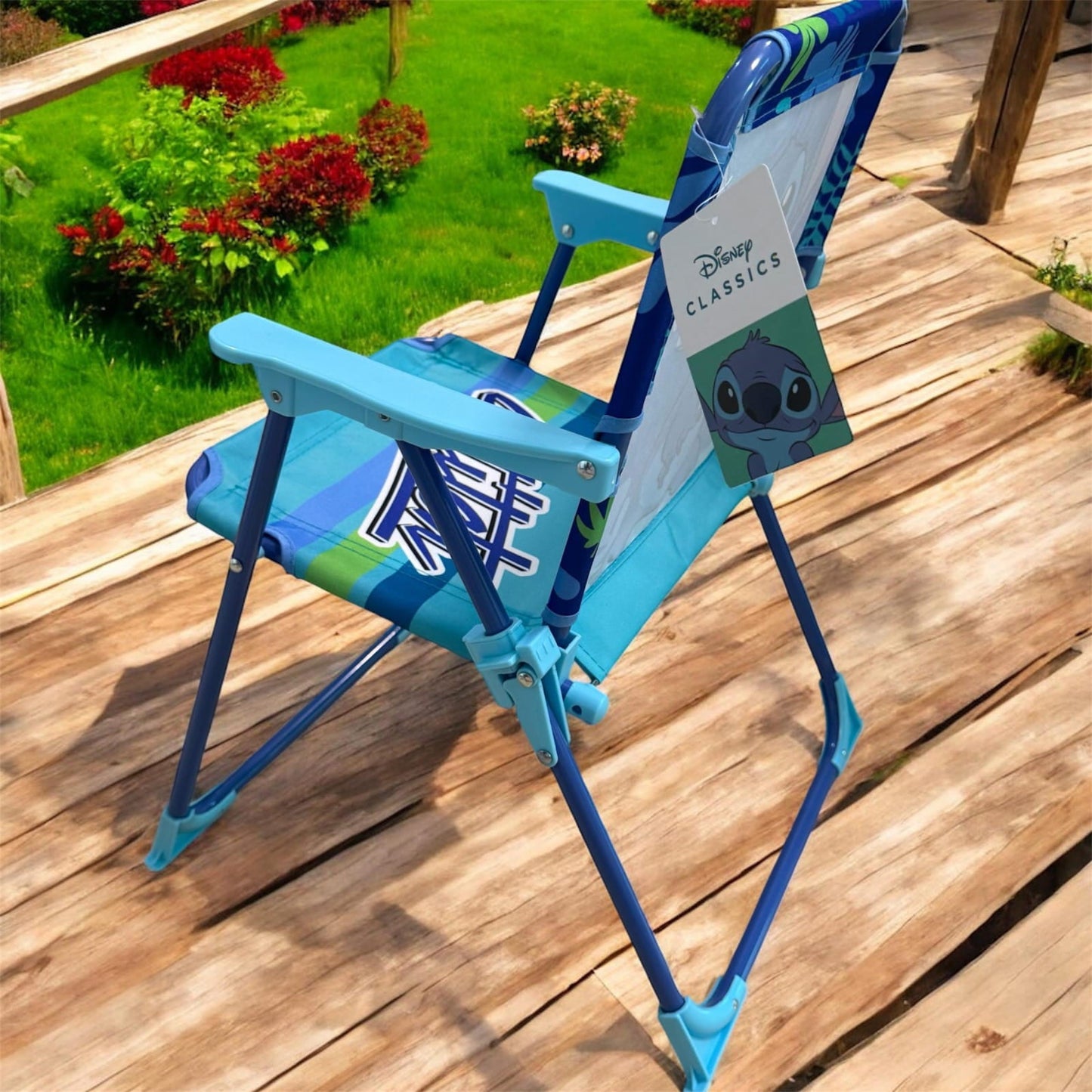 Silla Stitch plegable infantil compacta para playa y piscina