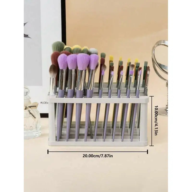 Soporte de almacenamiento para brochas y pinceles maquillaje organizador escritorio Gris
