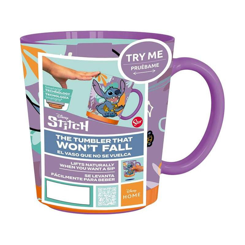 Taza antivuelco infantil Stitch Disney 410ml con Smart Grip