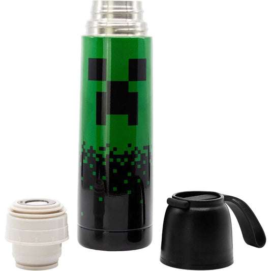 Termo de acero térmico Minecraft 495ml con vaso para bebidas calientes y frías